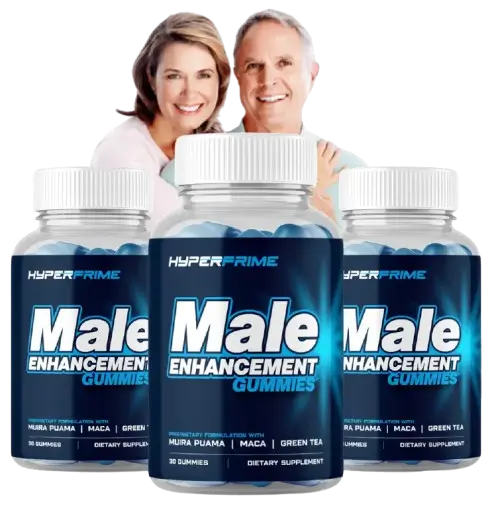 Hyper Prime Gummies package with adult couple lifestyle image